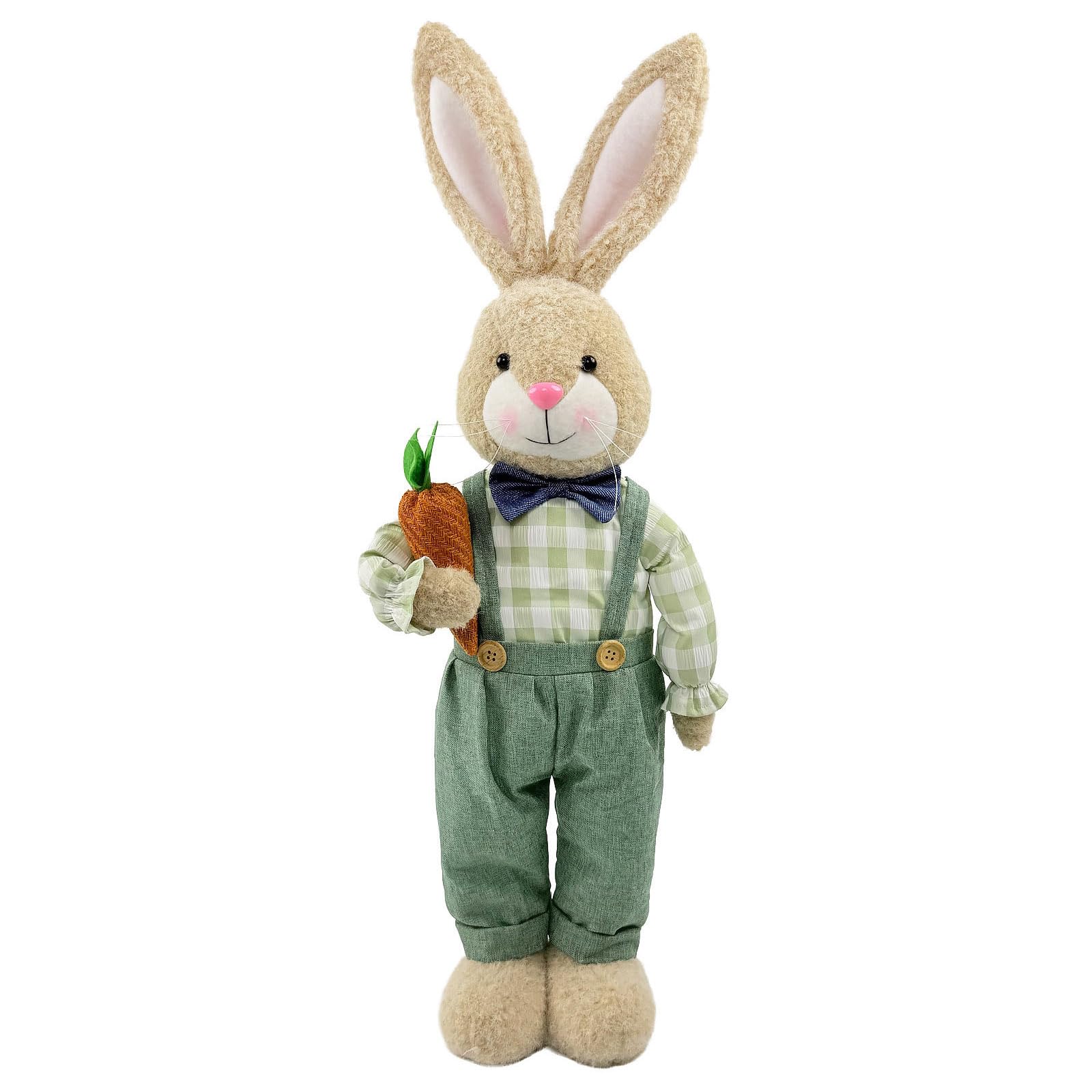 Hsioluted Height Adjustable Telescoping Hare Figure Statue for Outdoor Garden Party Decoration Soft Fabric Easter Hare Doll Toy Height Adjustable Figure Ornament