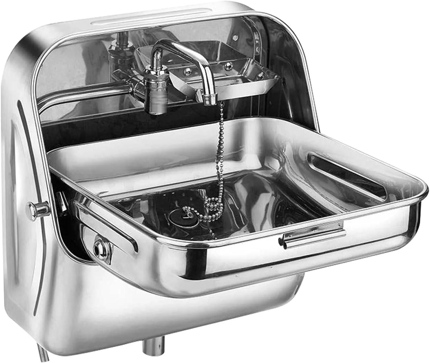 Stainless Steel Folding Sink For Caravan Camper Motorhome with Faucet Rv, Bars, Food Trucks, Motorhomes, Boats, Vans