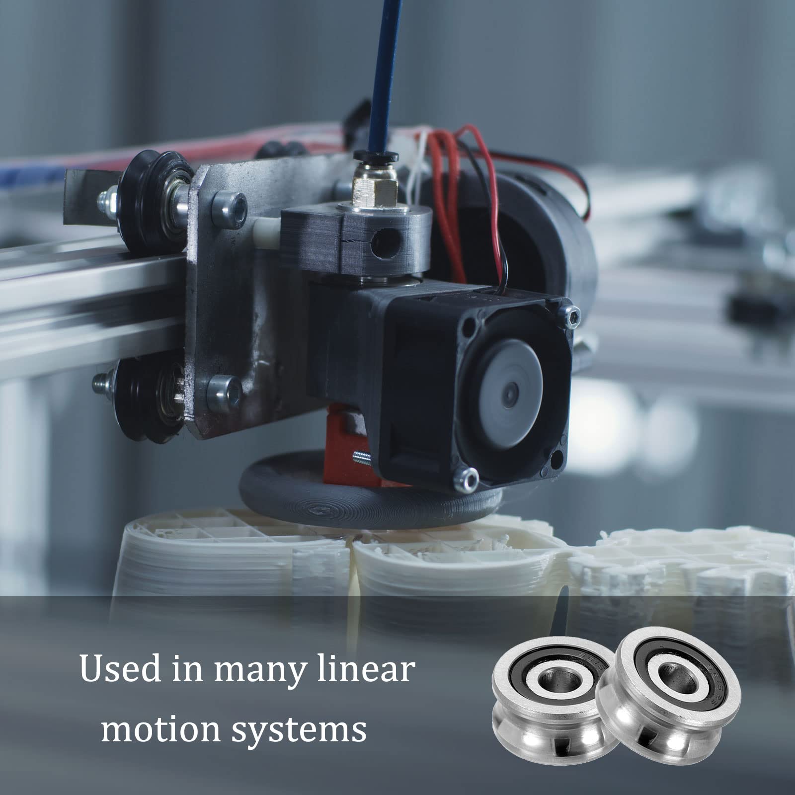 5 Cuscinetti A Sfera SG15 U-Groove - 5x17x8 Mm, Per Binari E Stampanti 3D