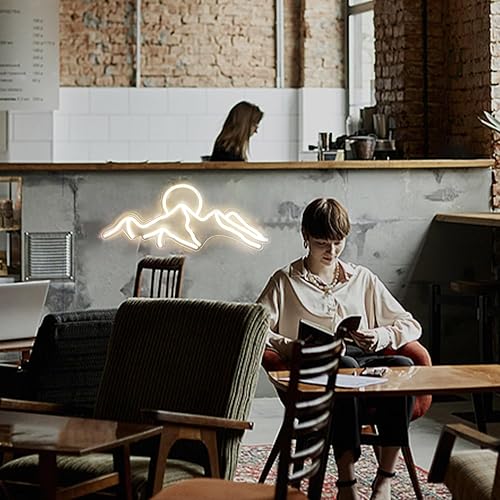 Miniatura 7 de Ulalaza Luces LED decorativas USB, montañas, amanecer, puesta de sol, letreros de neón LED, decoración del hogar, arte de pared, regalo de