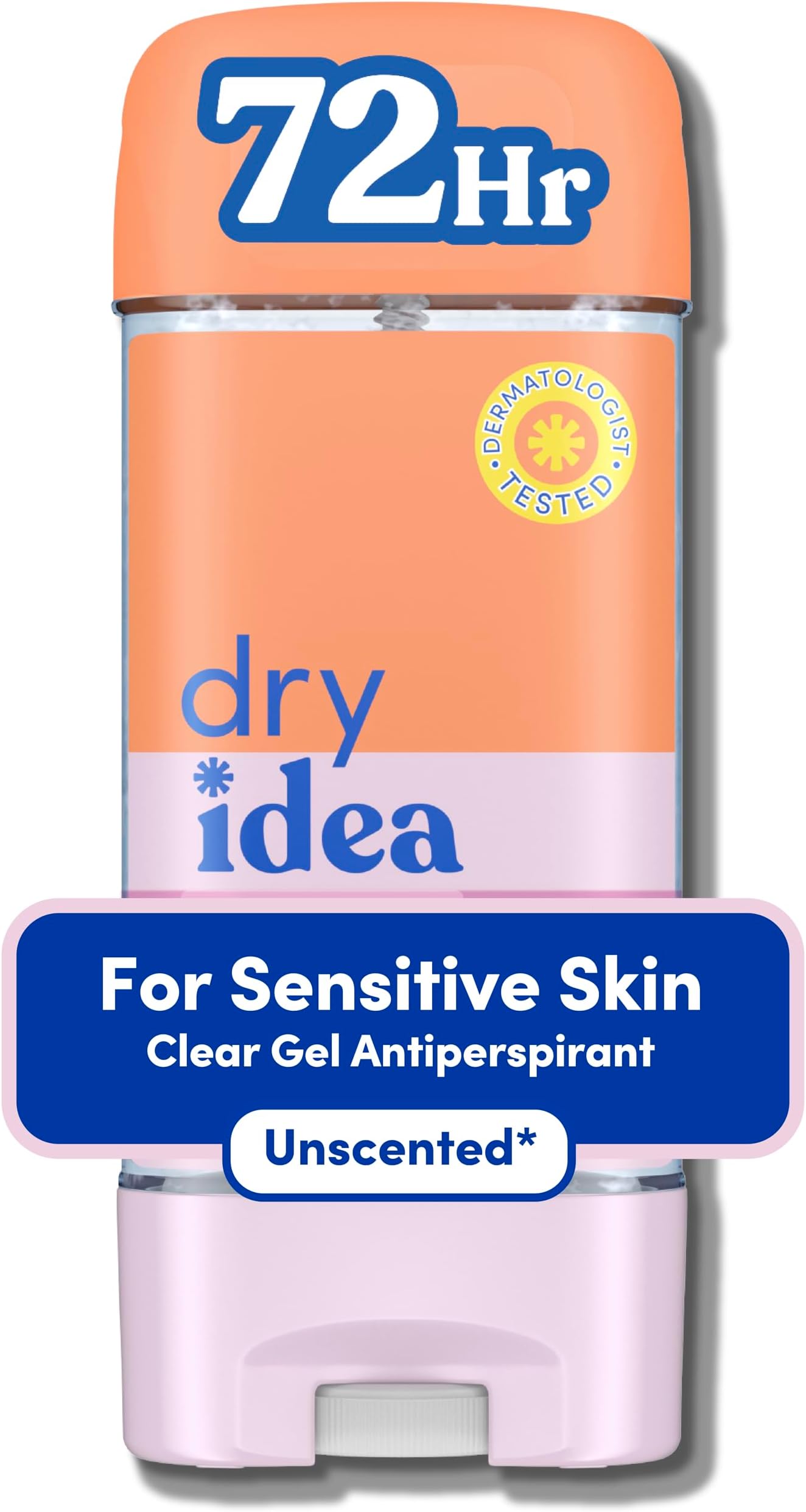 Dry Idea Gel Deodorant & Antiperspirant for Women - Hypoallergenic for Sensitive Skin, 2X Longer Sweat Protection*, 72Hr Odor Control, Unscented, Womens Deodorant, 3 oz