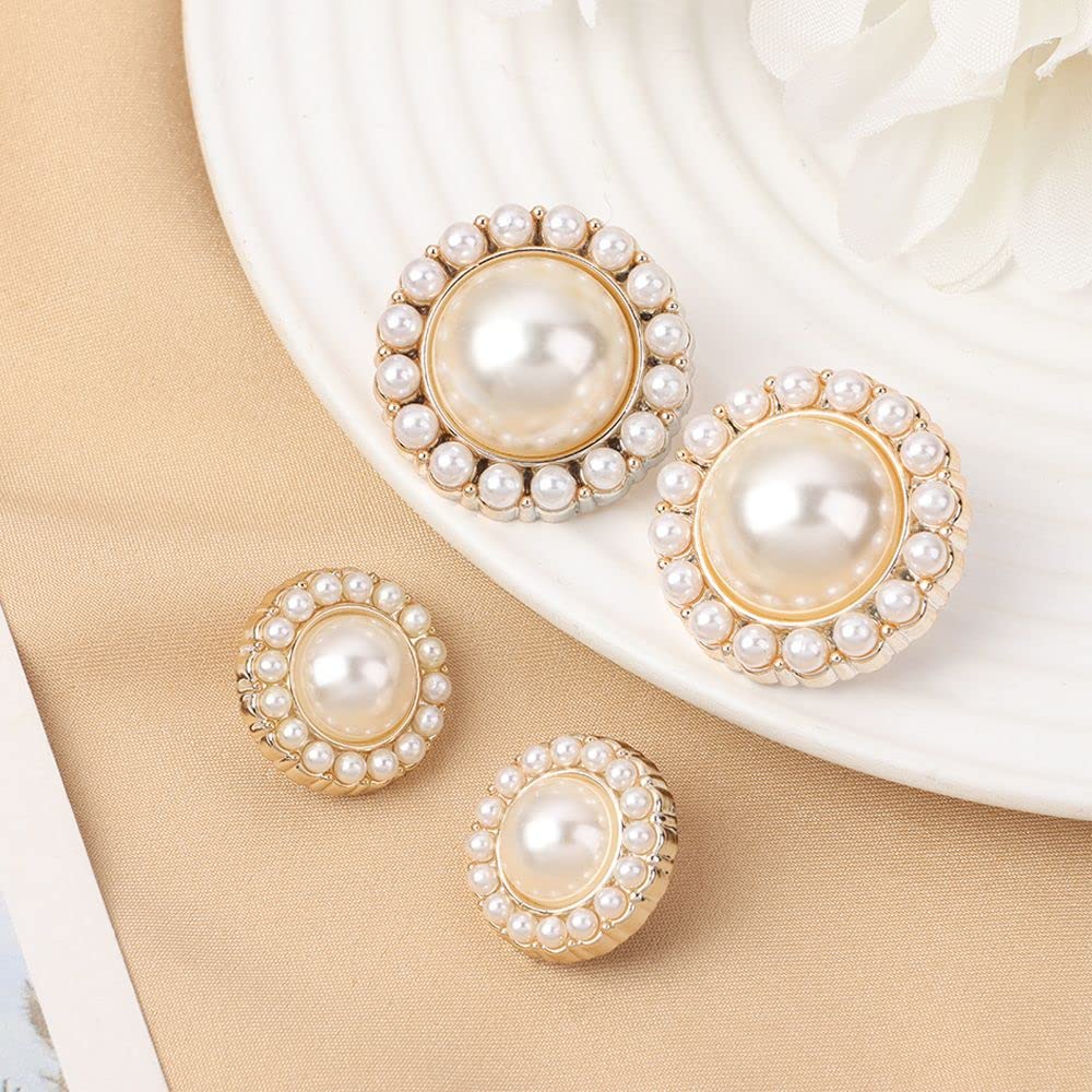 10 Pcs Small Metal Buttons - 15mm Pearl Style Decorative Buttons For DIY Sewing & Crafts - View #5