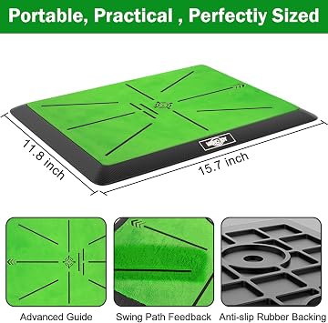 Golf Mat Practice Indoor/Outdoor with Replaceable Pad & Accessories