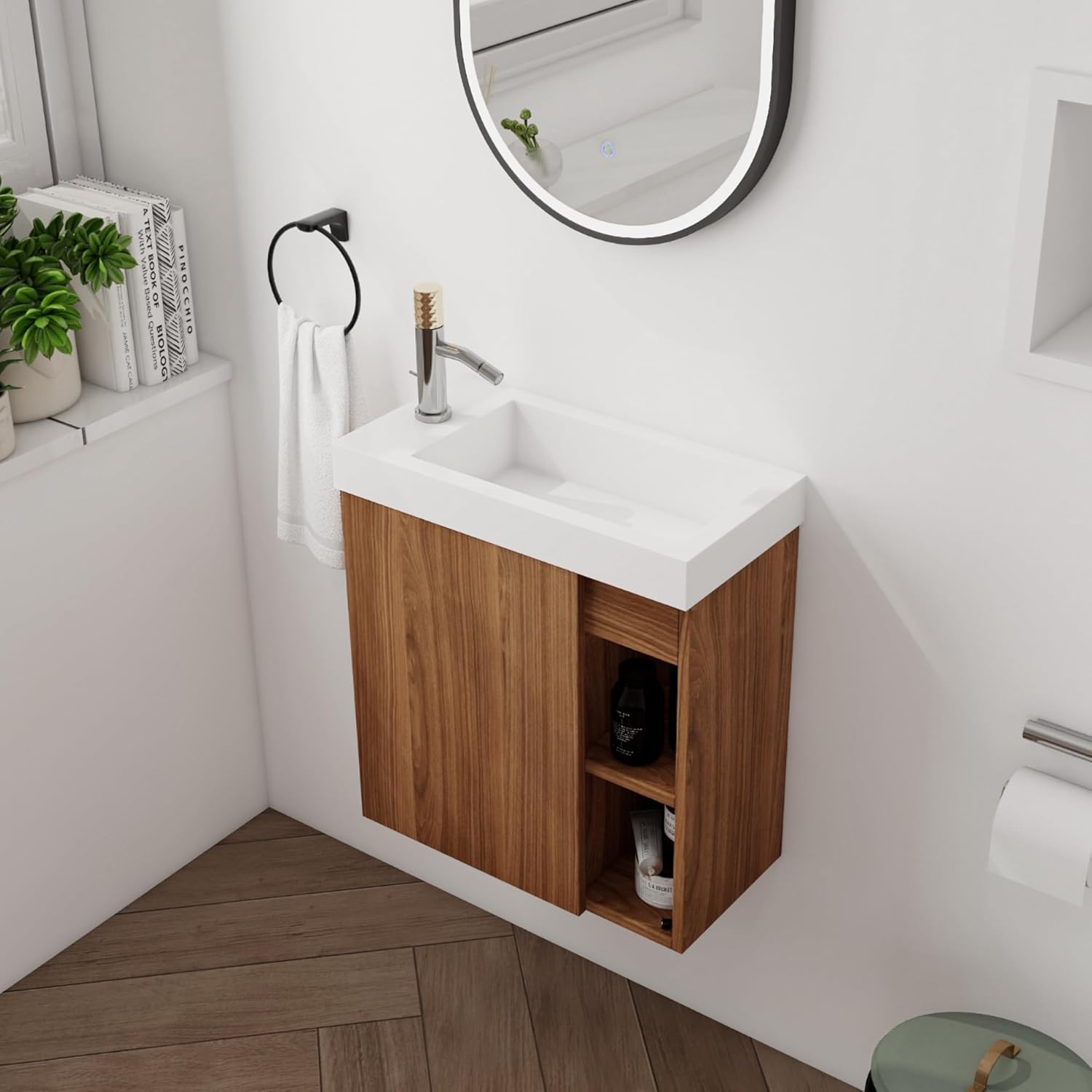 20" Bathroom Vanity with Sink, 20 Inch Floating Bathroom