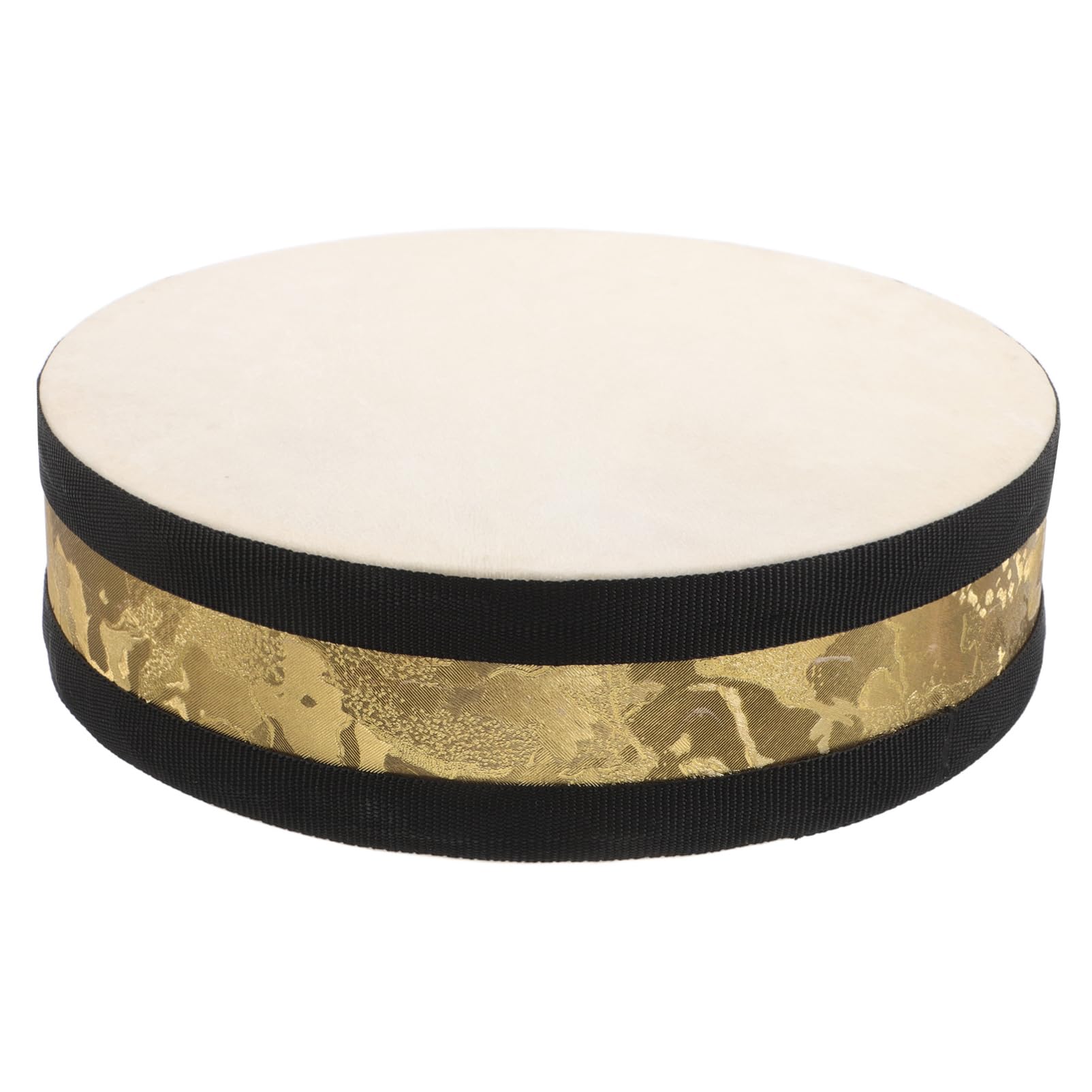 Kisangel Instrumento de Percusión Tambores Oceánicos de Mano Sonido Natural para Meditación y Relajación, Madera Dorada y Piel de Oveja, Adecuado para Prácticas de Yoga