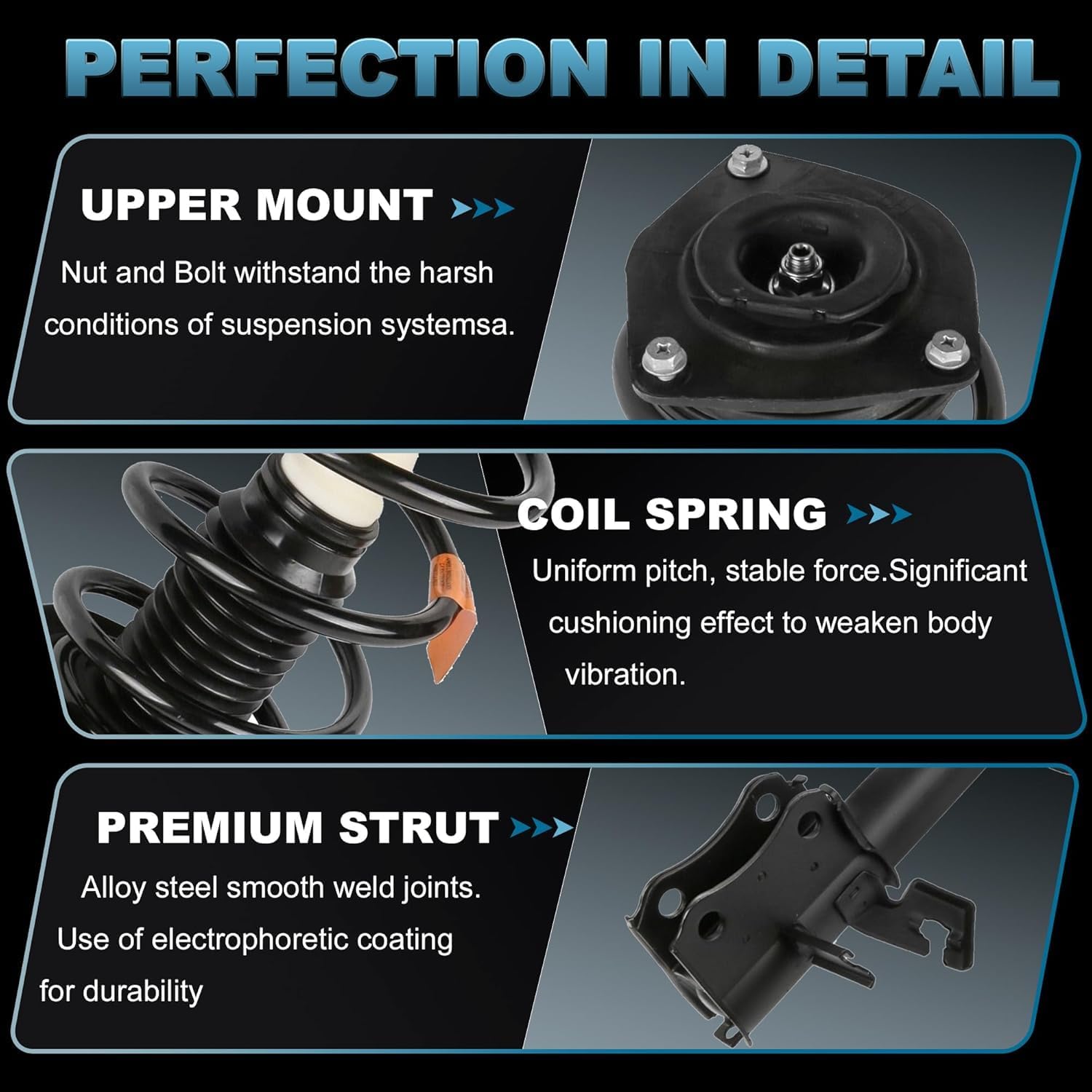 Front Left and Right Pair Complete Strut 172378 172379 Compatible with 2007-2012 Nissan Sentra Shock Coil Spring Assembly