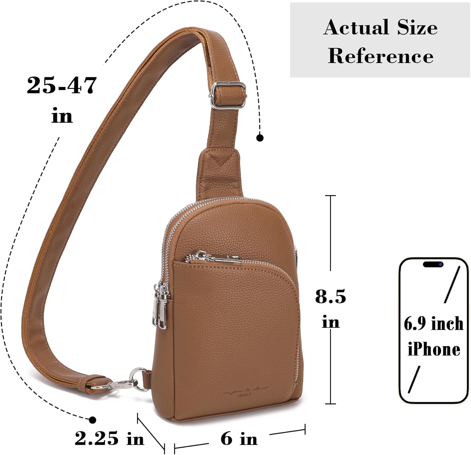 INICAT RFID Blocking Sling Bag, Anti Theft Crossbody Bag for Women, Travel Fanny Pack Style Purse, Vegan Leather - Image 3