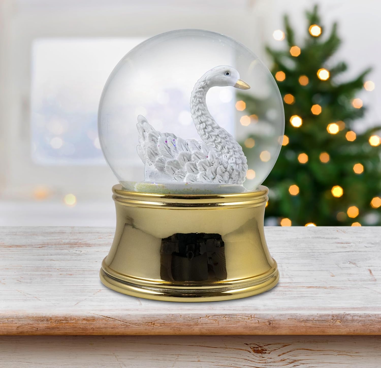 100mm Gold Swan Water Globe by The San Francisco Music Box Company