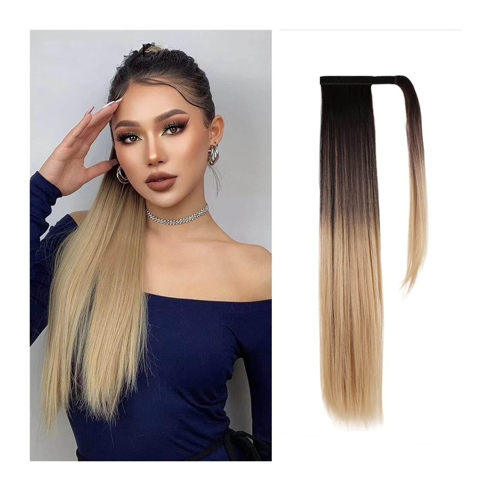 Queue de cheval extension 26 pouces aspect naturel pour sublimer votre coiffure quotidienne