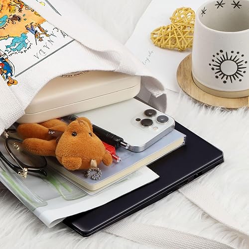 Miniatura 3 de LEVLO Divertido mapa estatal de Minnesota Tote Bag Minnesota Travel Souvenir Gift 1940's Minnesota Cartoon Illustration Shoulder Bag