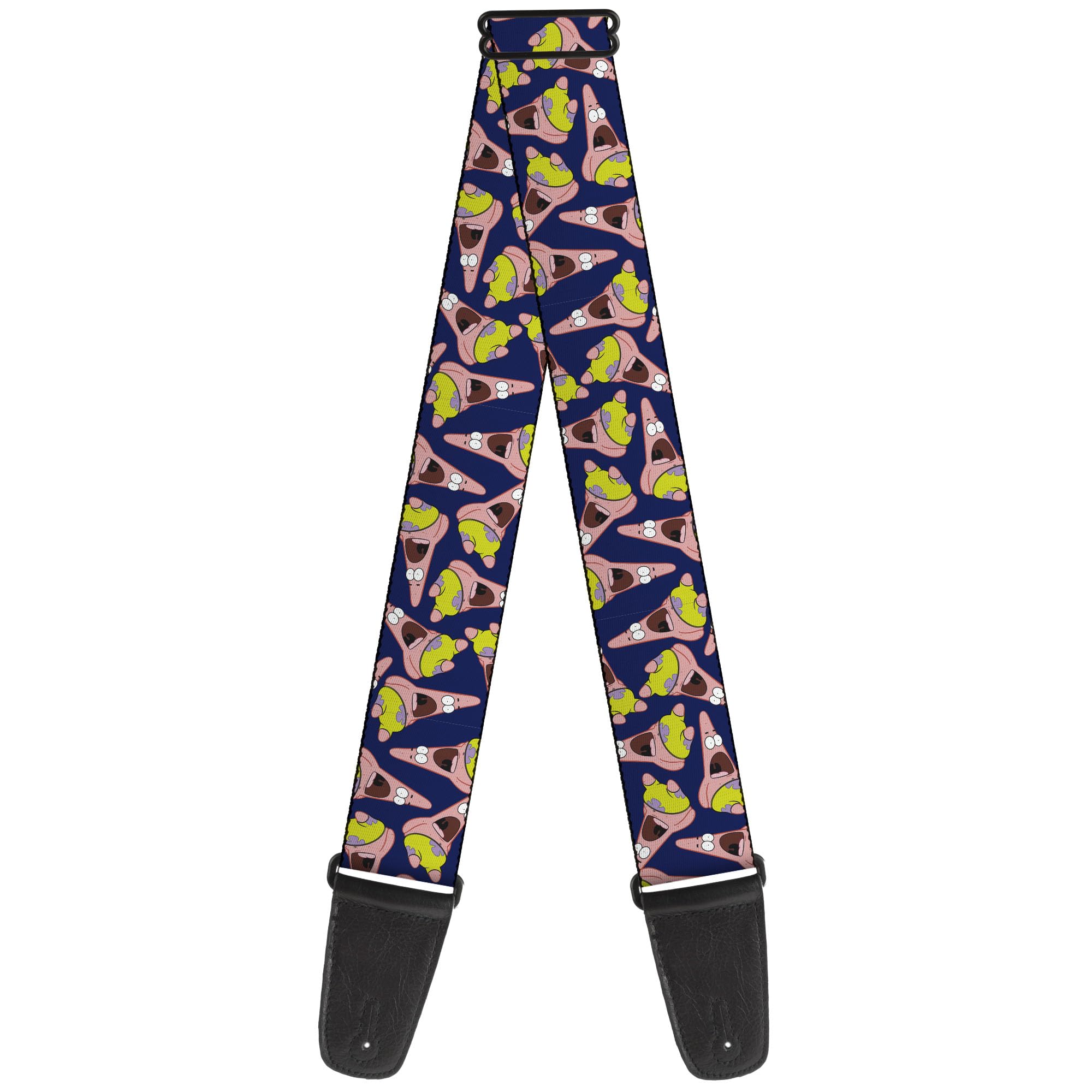 Buckle-Down Nickelodeon Guitar Strap, SpongeBob SquarePants Patrick Starfish Pose Scattered Purple, 2 Inches Wide