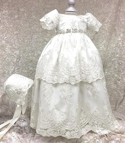 Miniatura 2 de Newdeve Long Baptism Dresses for Baby Girls Christening Gowns Toddler with Bonnet