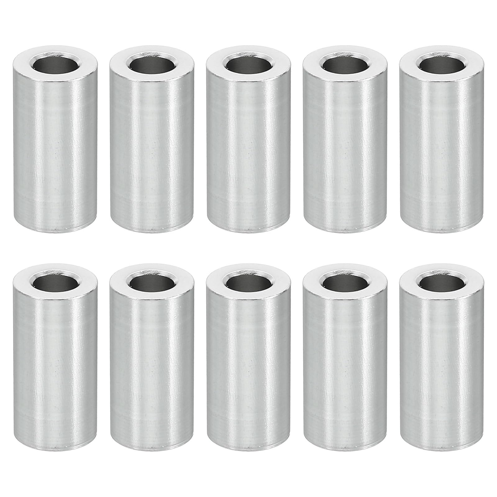 PATIKIL M5 Aluminum Spacers, 10 Pcs Metal Spacer Aluminum 5.2mm ID x 10mm OD x 20mm L Aluminum Spacer Screw Standoff Round for 1/5inch or M5 Screw Bolts — image 1