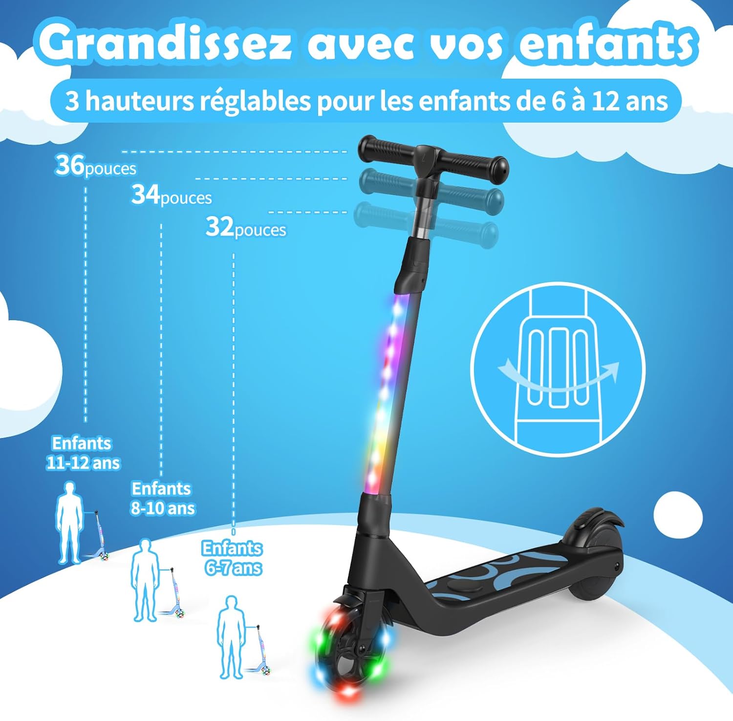 Fat Wheelz Elektrische Step Voor Kinderen- Elektrische Scooter Met 7 Motorvermogen E Step Van 150w Bereik Tot 10km Aan Snelheid Van 16kmu Fat Wheelz Elektrische Step Voor Kinderen- Elektrische Scooter Met 7 Motorvermogen E Step Van 150w Bereik Tot 10km Aan Snelheid Van 16kmu