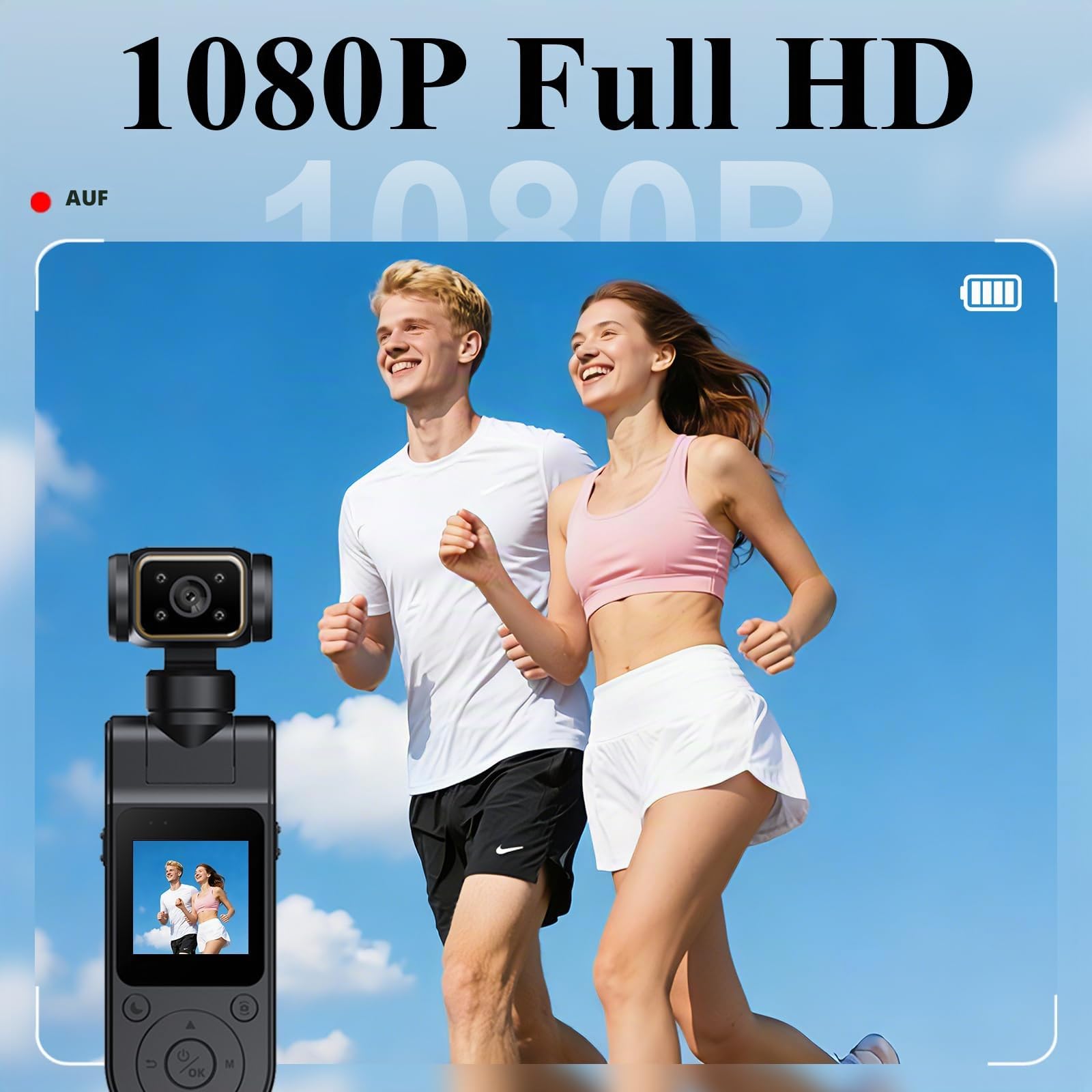 2K Pocket Vlogging Kamera, Handheld Body Kamera für Action/Urlaub