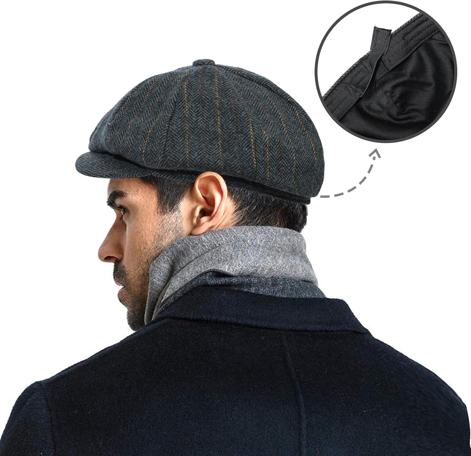 Fashion Men’s Classic Newsboy Gatsby Hat Blend Wool Vintage Flat Ivy Cabbie Cap Boyfriend Gifts(Medium/Large/X-Large) - Image 5