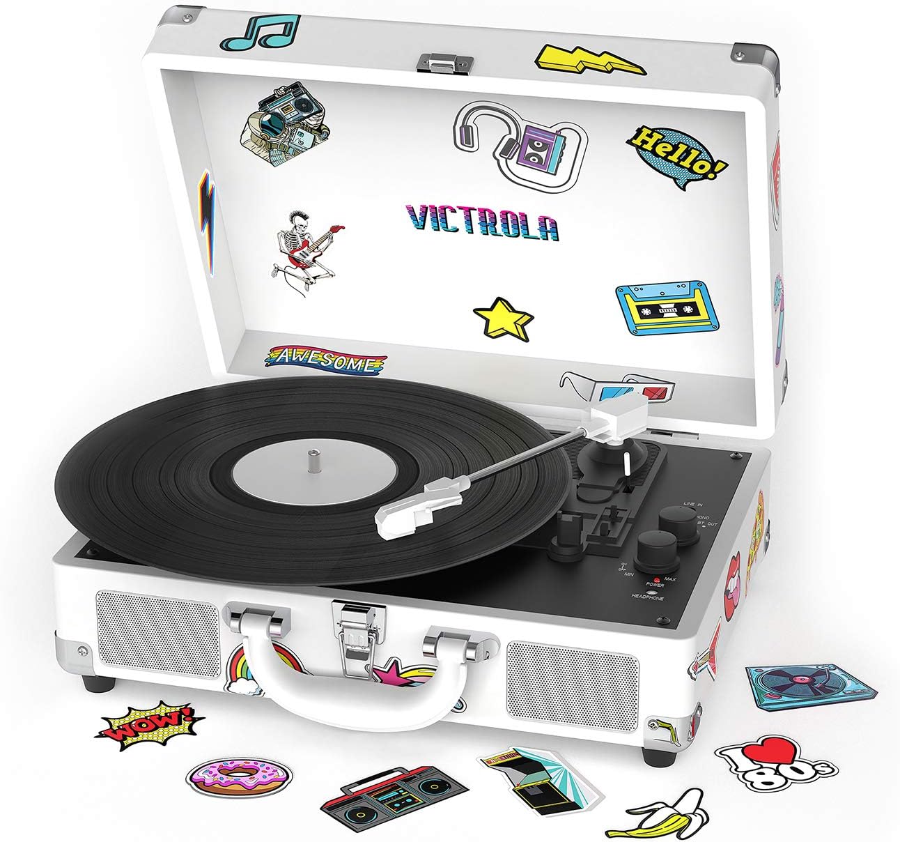 Amazon.com: Victrola VWM-100SB-LGY Journey+ Suitcase Record Player with ...