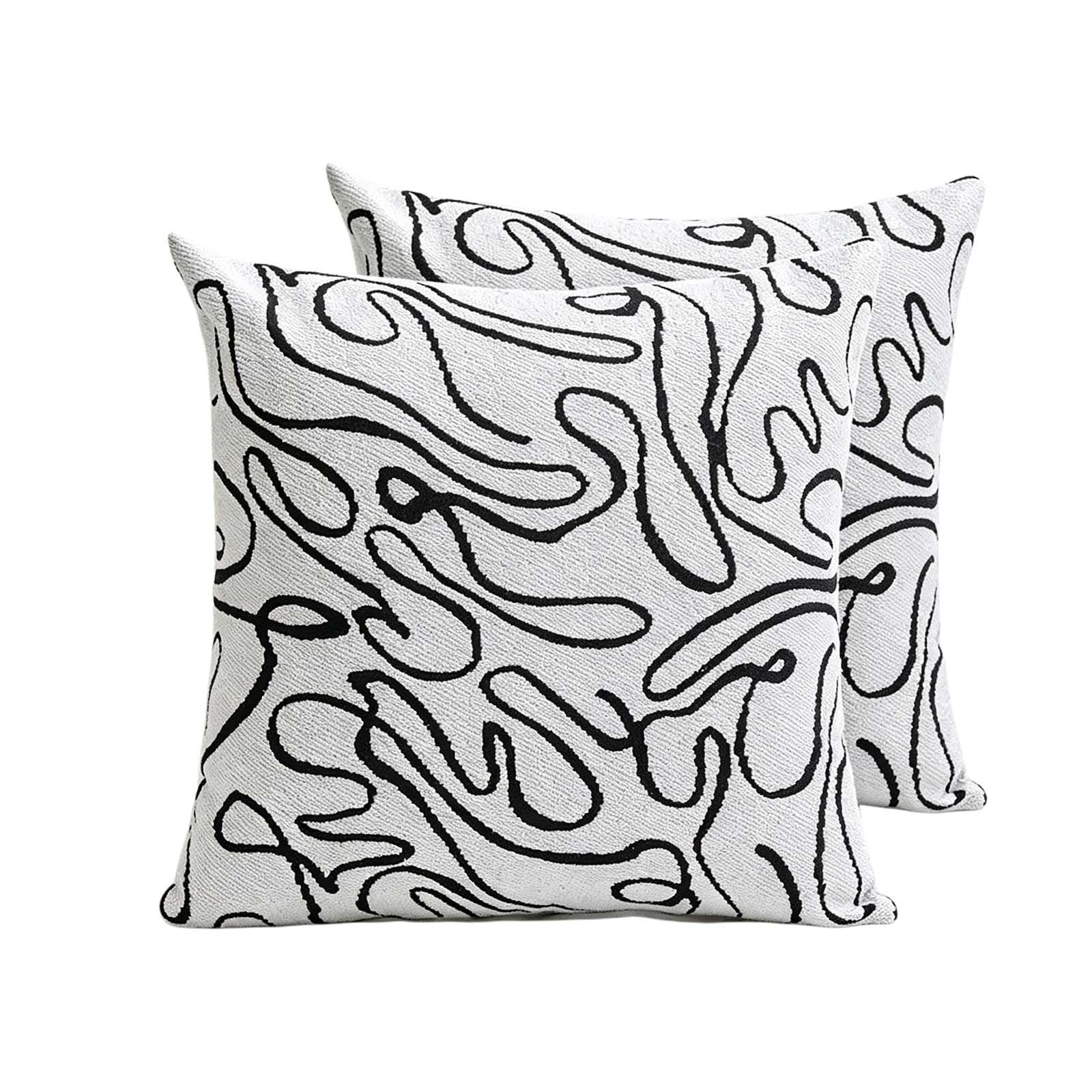 White Throw Pillow Covers 18X18 20X20 12X20 In Sofa Decor 2 Pack Cushion Covers