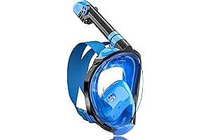 Full Face Snorkel Mask with 180 Degree SeaView and Camera Mount by QingSong