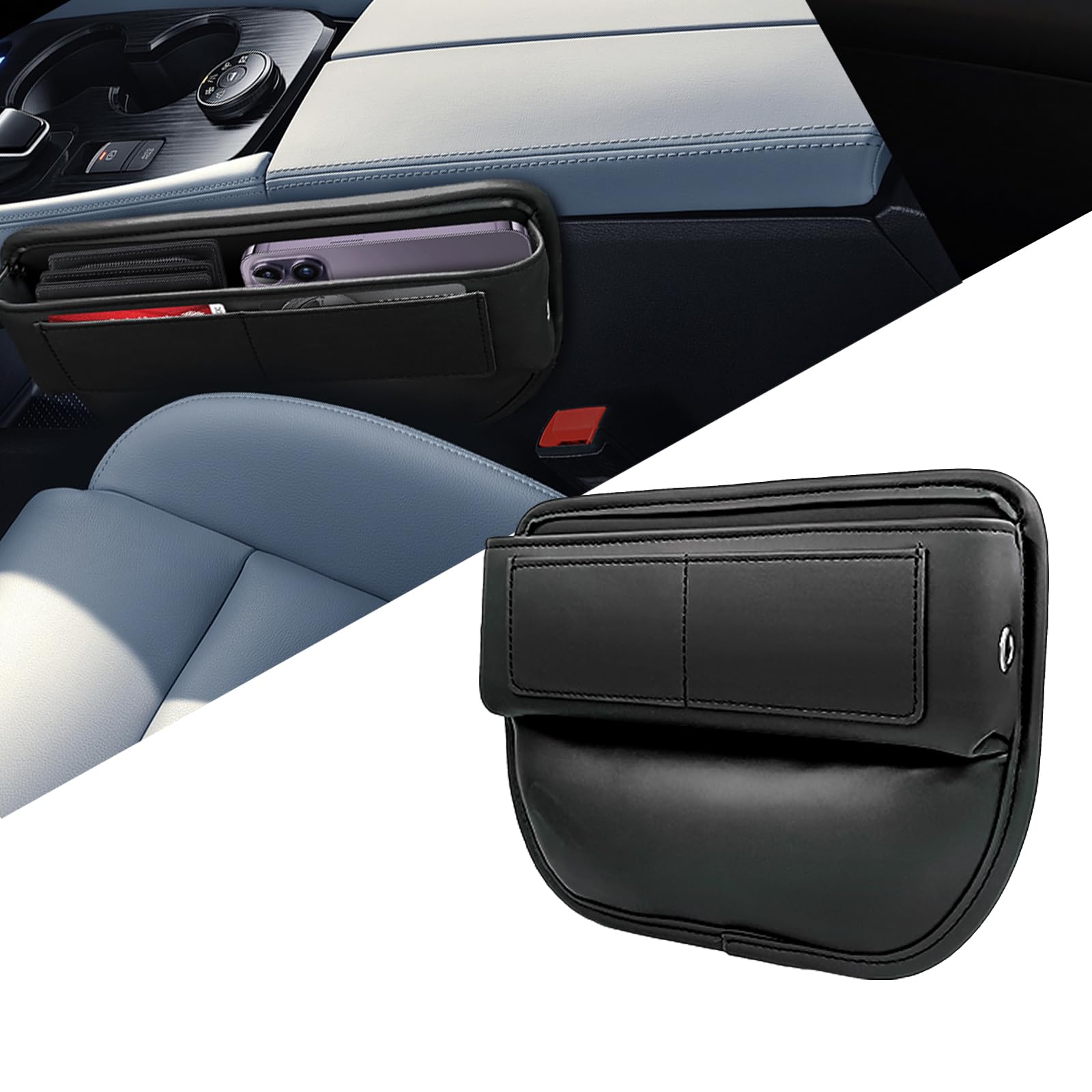 LSJX Scatola Portaoggetti per Sedili Auto, Porta Oggetti Auto, Organizer Sedile Auto, Portaoggetti Sedile Auto, Organizer Auto, Accessori Auto per camion Suv - 1P-nero