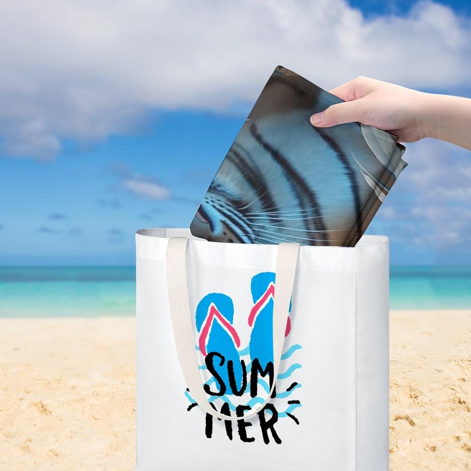 Swimming Towel, African Wildlife Tiger Printed Fashion Towel,Portable Towel,Durable Towel