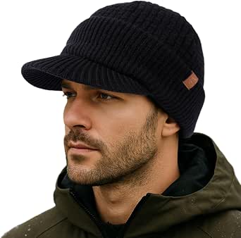 TOP-EX PolarWool Berretto Invernale Uomo Donna Con Visiera - 50% Lana Merino E Fodera In Pile - Antivento, Traspirante, Taglie M/L E XL/XXL Per Sci E Outdoor - 3
