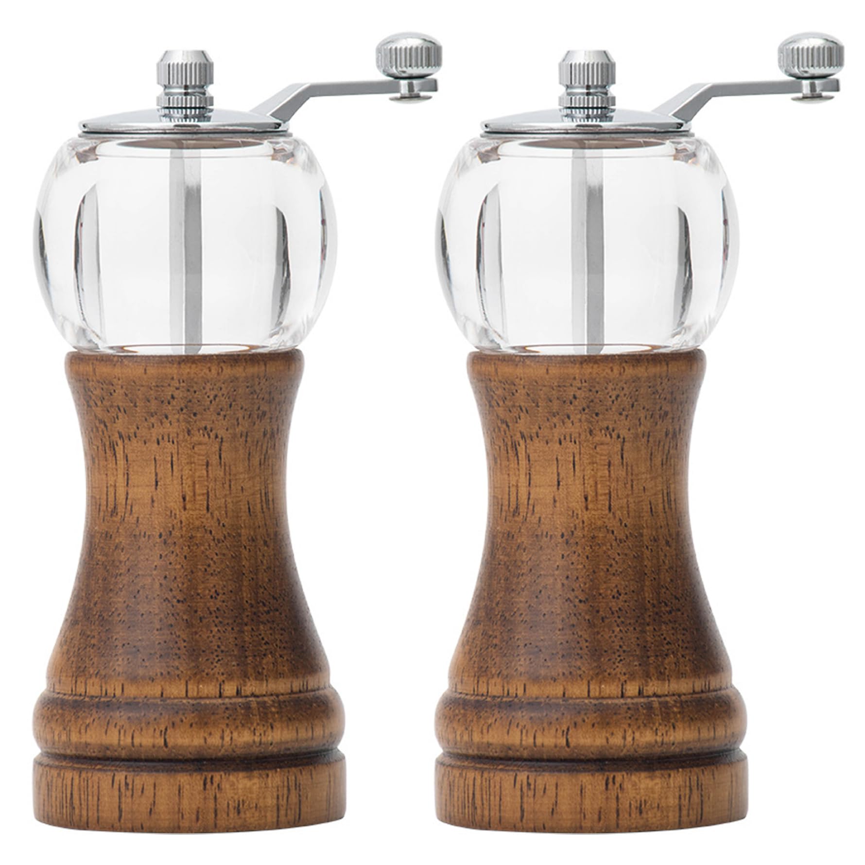 Moulin sel et poivre avec broyeur céramique réglable et pot en verre rétro