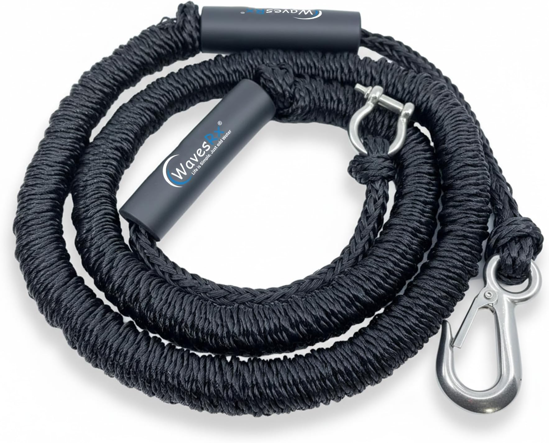 WAVESRX AnchorMate Bungee Line | Boat Bungee Dock Lines for Boats, PWCs & Kayaks | Absorbs Shock from Swells & Wind, Prevents Anchor Dislodging | Perfect for Anchoring, Mooring & Tethering