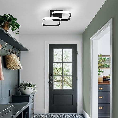 Miniatura 6 de ADISUN Lámpara LED moderna de techo empotrada para dormitorio, cocina, loft, pasillo, balcón, escalera, entrada, cuadrado, 22 W, blanco frío, 110 V