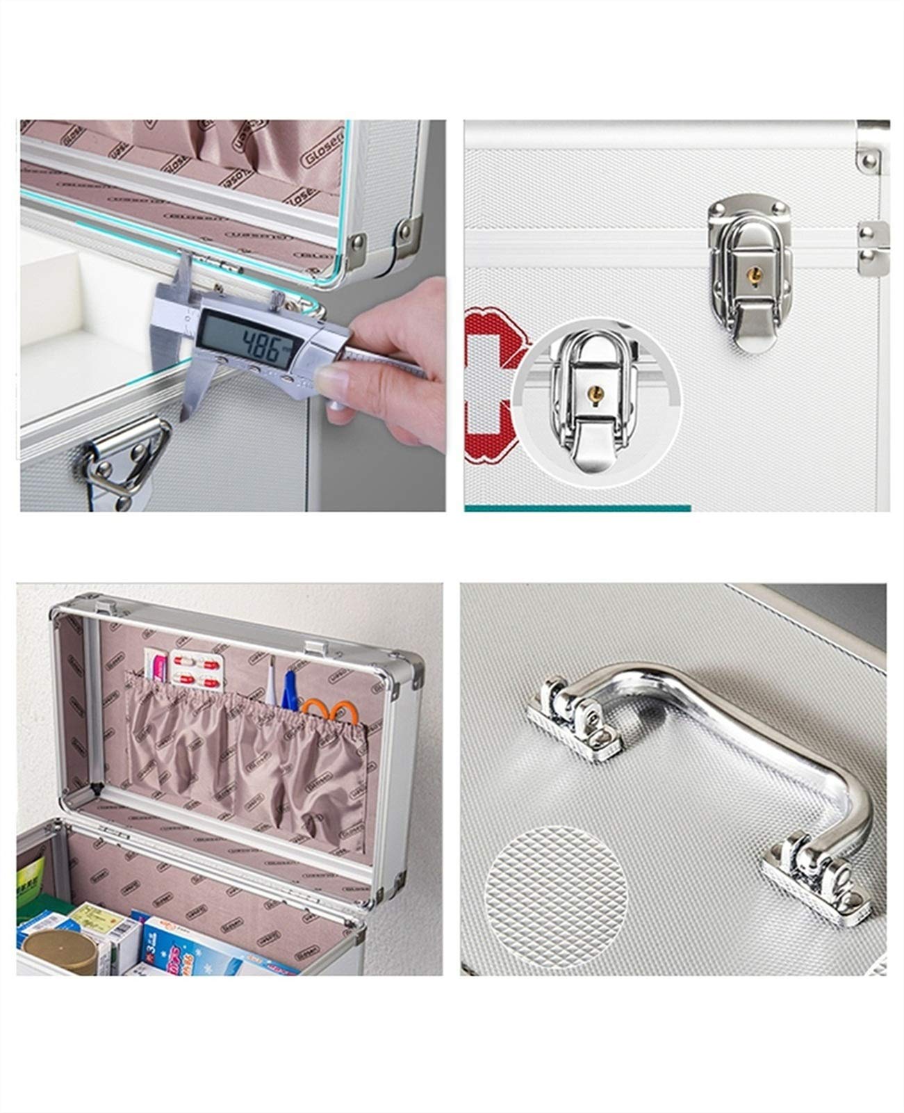 MRKU Trousse de Premiers Secours familiale, Armoire à Pharmacie Portable, Armoire de Rangement verrouillable pour médicaments, Urgence