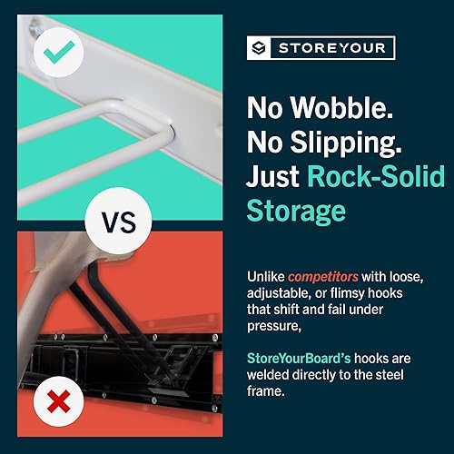 Miniatura 8 de StoreYourBoard BLAT - Organizador de herramientas de jardín para garaje, montaje en pared, ganchos para palas y rastrillos, estante de herramientas,