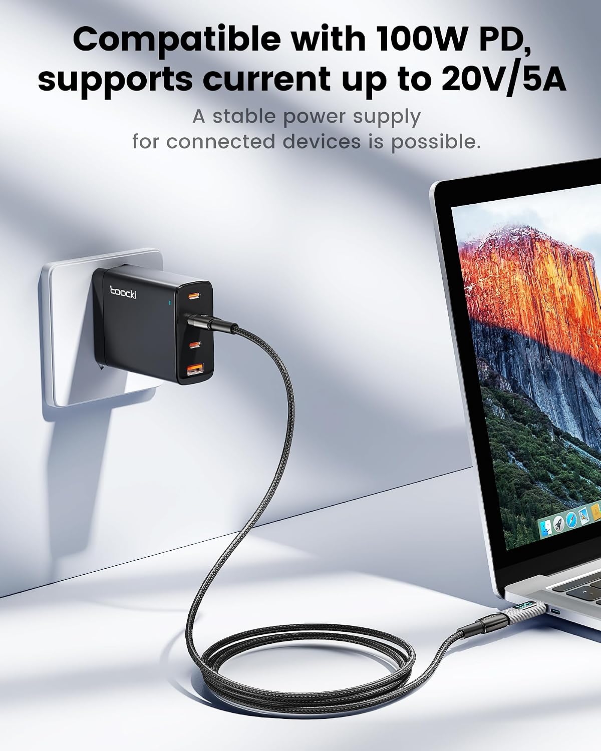 2Pack 100W USB C Female to Male Extension Adapter - Type C Power Meter Tester with Digital Display for iPad Pro, iPhone 15 Pro Max, MacBook Pro Laptop