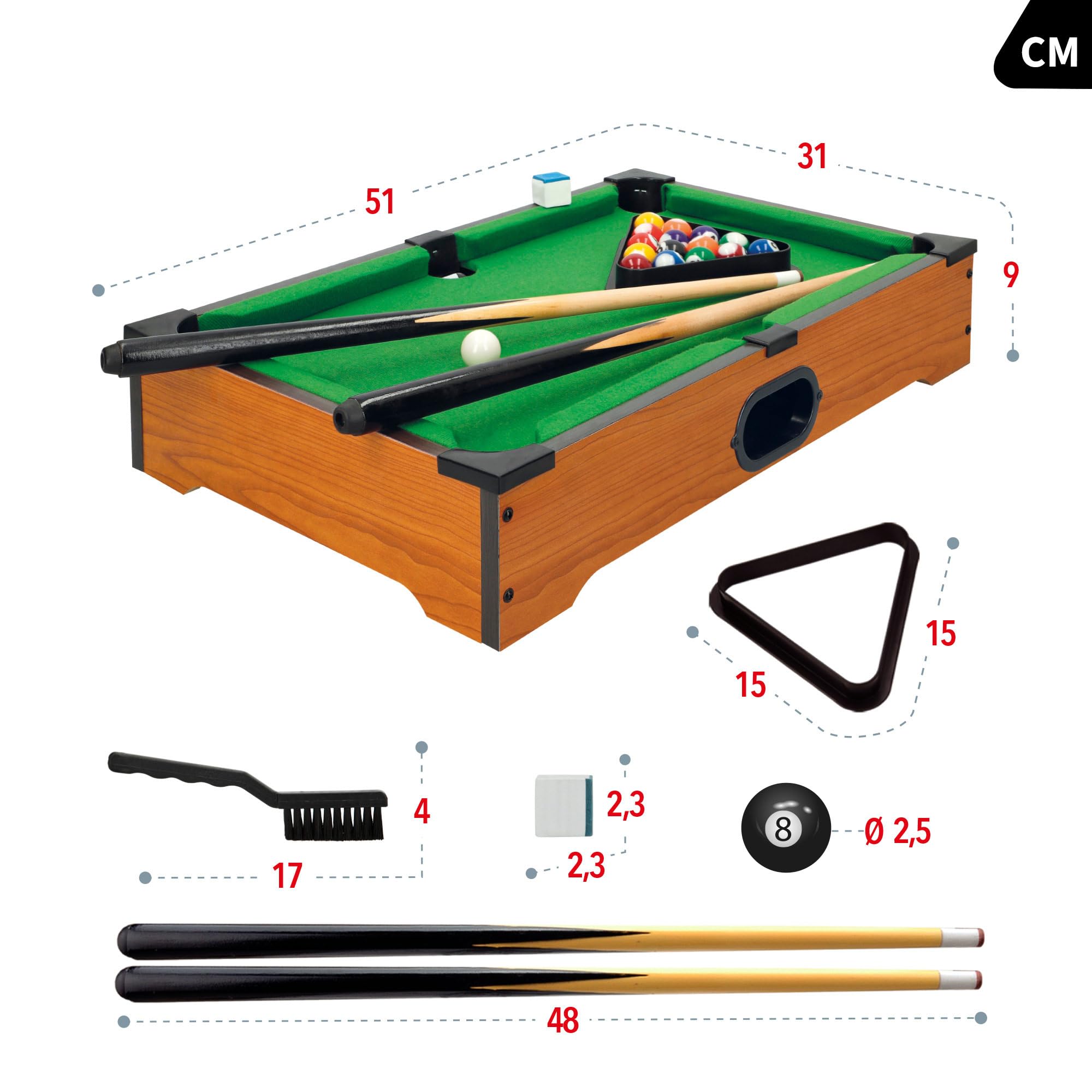 COLORBABY CBGames Kit Billard 51 x 31 x 9 cm