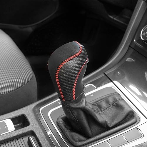 Miniatura 4 de JIECHEN Funda de cuero para palanca de cambios de automóvil para Golf Jetta Passat Tiguan Atlas Beetle GLI Eos CC Golf TDI E-Golf Sportwagen Jetta