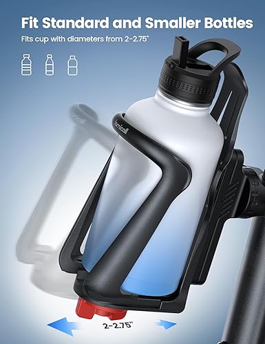 Miniatura 2 de Lamicall Soporte para botella de agua para bicicleta, para botellas de 1.9 a 2.8 pulgadas de diámetro, para manillar y marco, soporte para tazas de