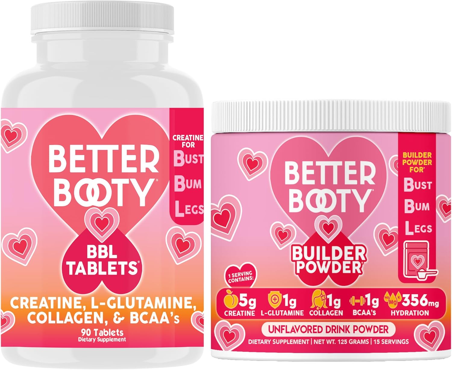 Angry Supplements Women's Creatine Monohydrate BBL Tablets 90ct and Builder Powder 125g, Creatine Complex for Women Combo