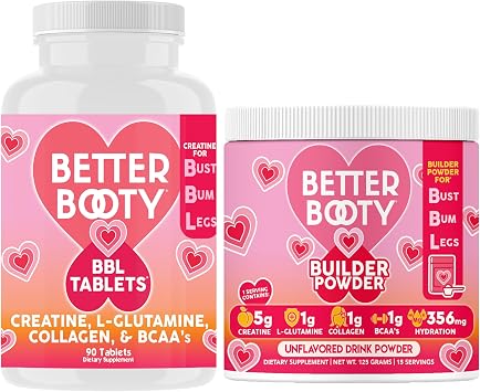 Angry Supplements Womens Creatine Monohydrate BBL Tablets 90ct and Builder Powder 125g, Creatine Complex for Women Combo