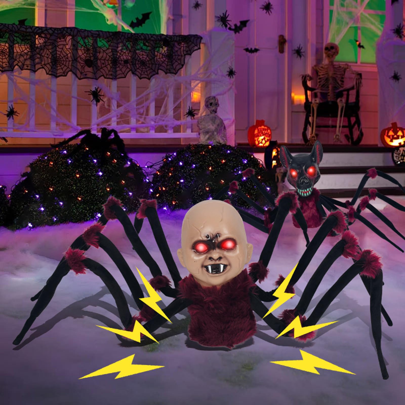 Ragni animatronici a Batteria con Movimento di strisciamento Realistico per allestimenti Horror di Halloween Interni/Esterni e Accessori per Feste a Tema Horror