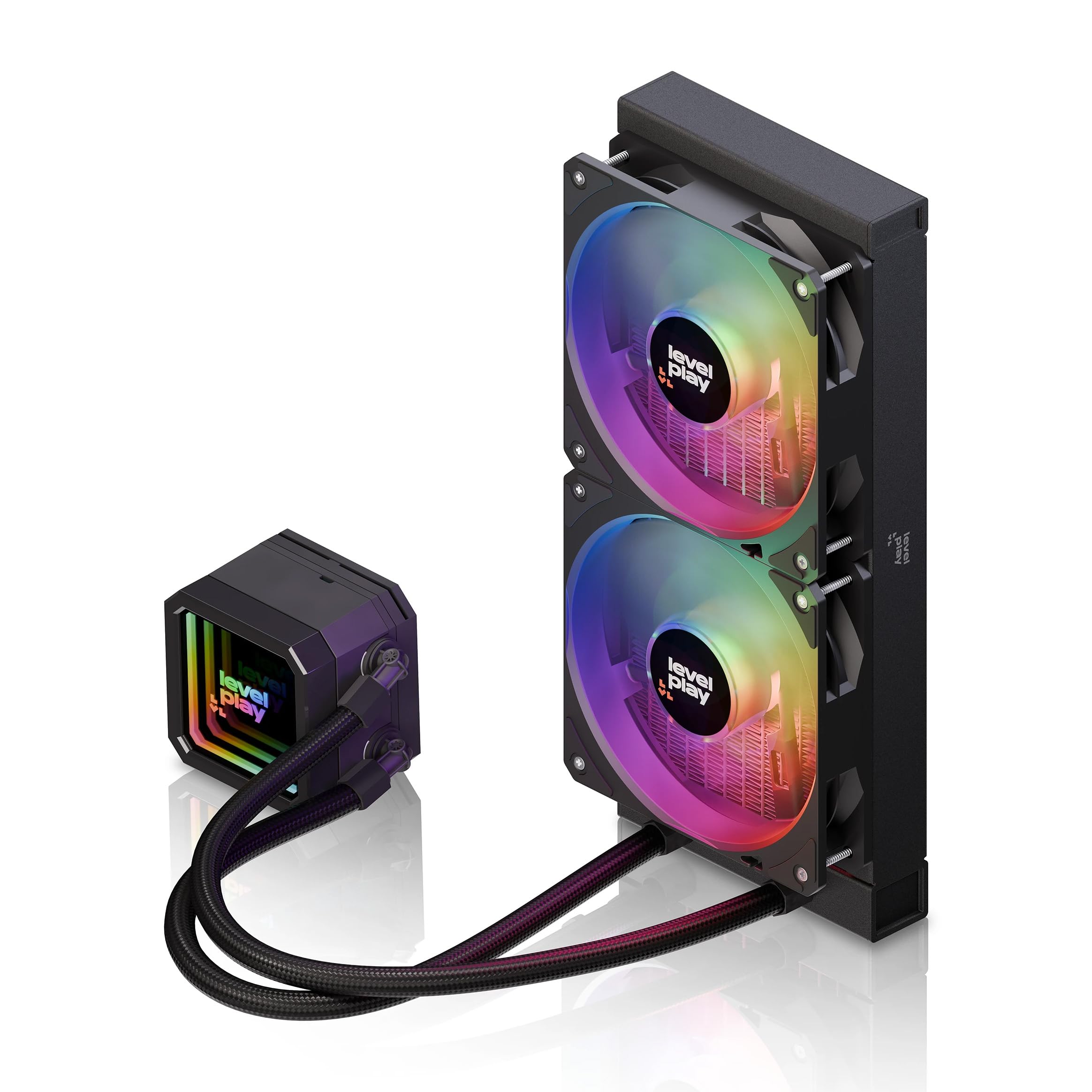 Levelplay Combat CL240 AIO Raffreddamento a Liquido - TDP 280W, Pompa ARGB Infinity, Raffreddamento Radiatore 240mm, Ventole ARGB Gen 2 CF120, Compatibile AMD AM5/AM4 e Intel LGA 1851/LGA 1700, Nero