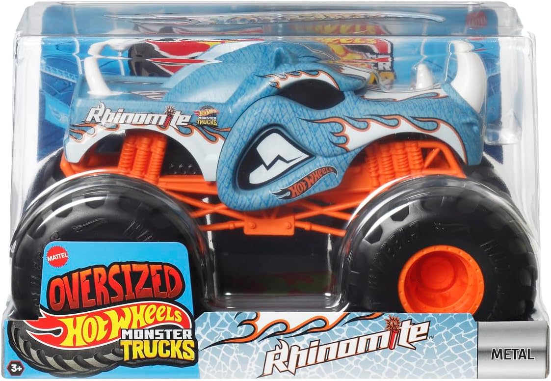 Hot Wheels Monster Trucks 1:24 Scale Rhinomite Toy Vehicle for Kids Ages 3 and Up
