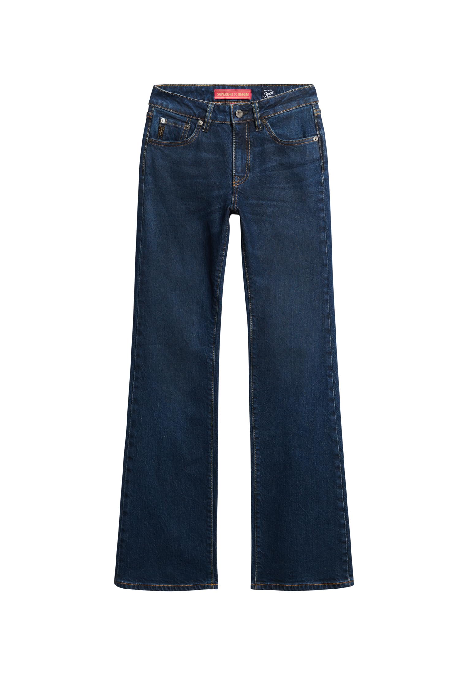 Superdry Women's Van Dyke Mid Used Vintage Rise Slim Flare Pants, 28W X 32L