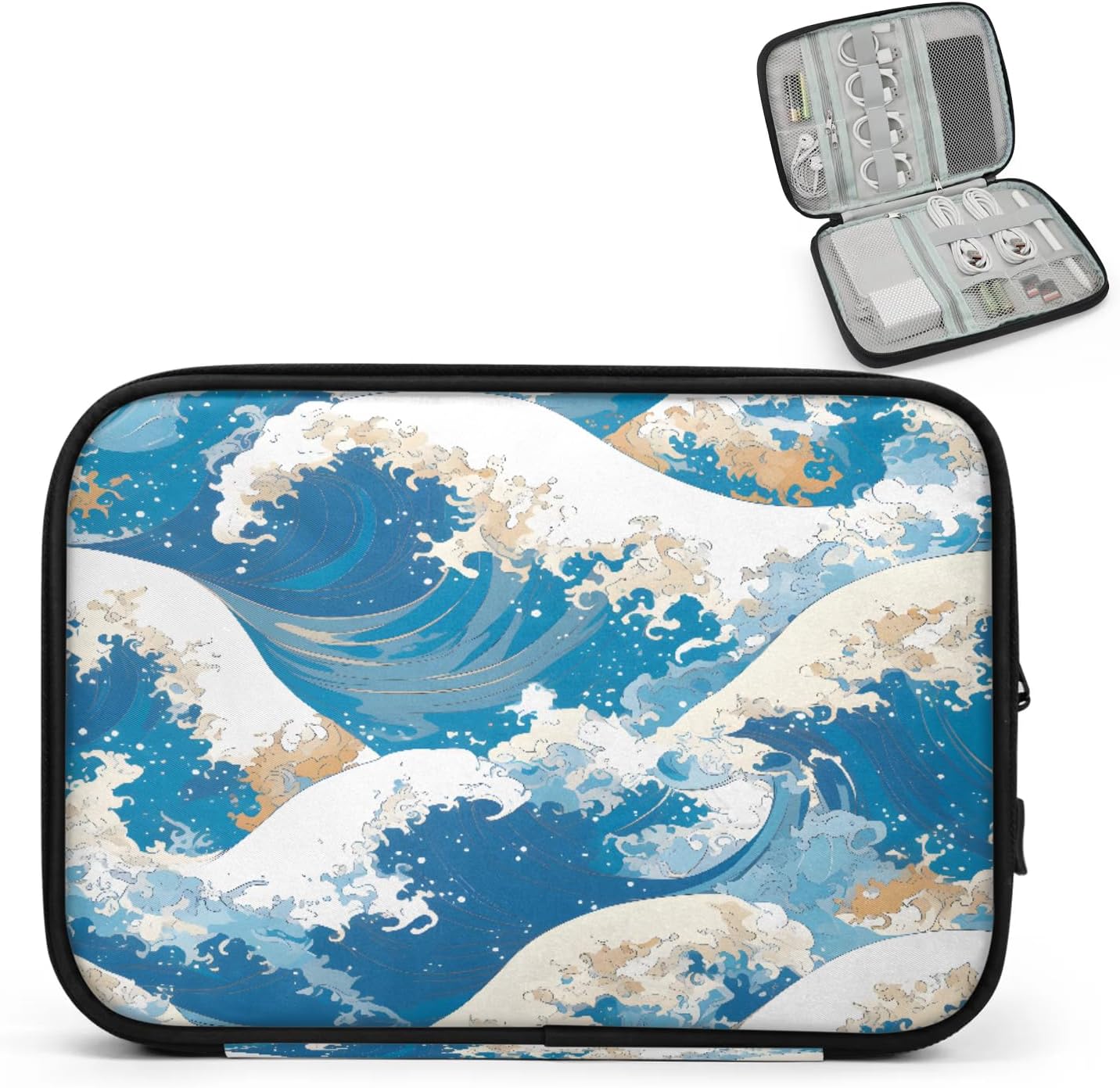 Japanese Anime Waves Cable Storage Bag