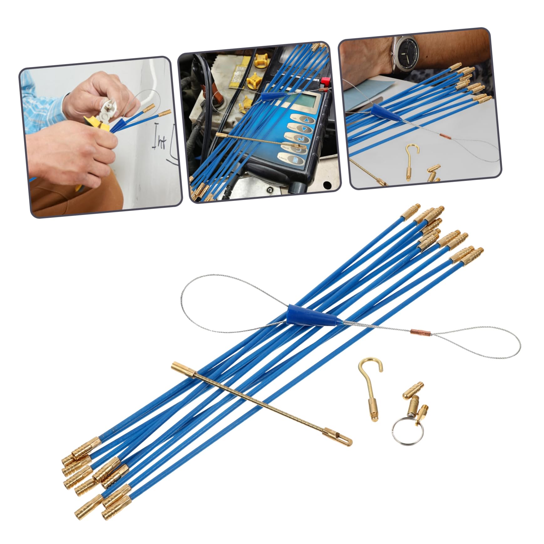 Uonlytech 2 Sets Elektrowerkzeug-kit Fiberglas-fischband-kabelzieher Für Koaxialkabel Laufdrahtzieher