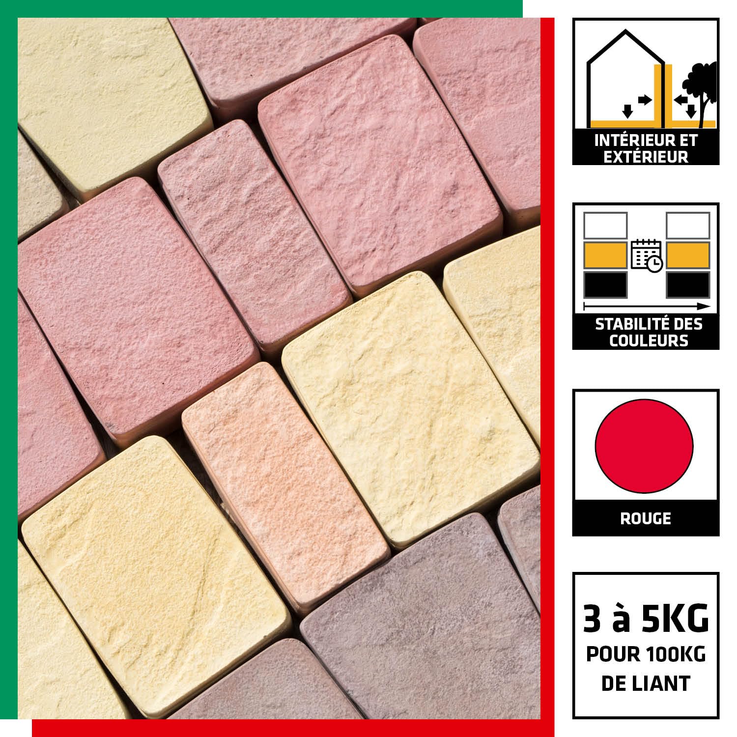 Parexlanko LankoColor 332 Colorant en poudre Rouge 900g pour mortier et béton
