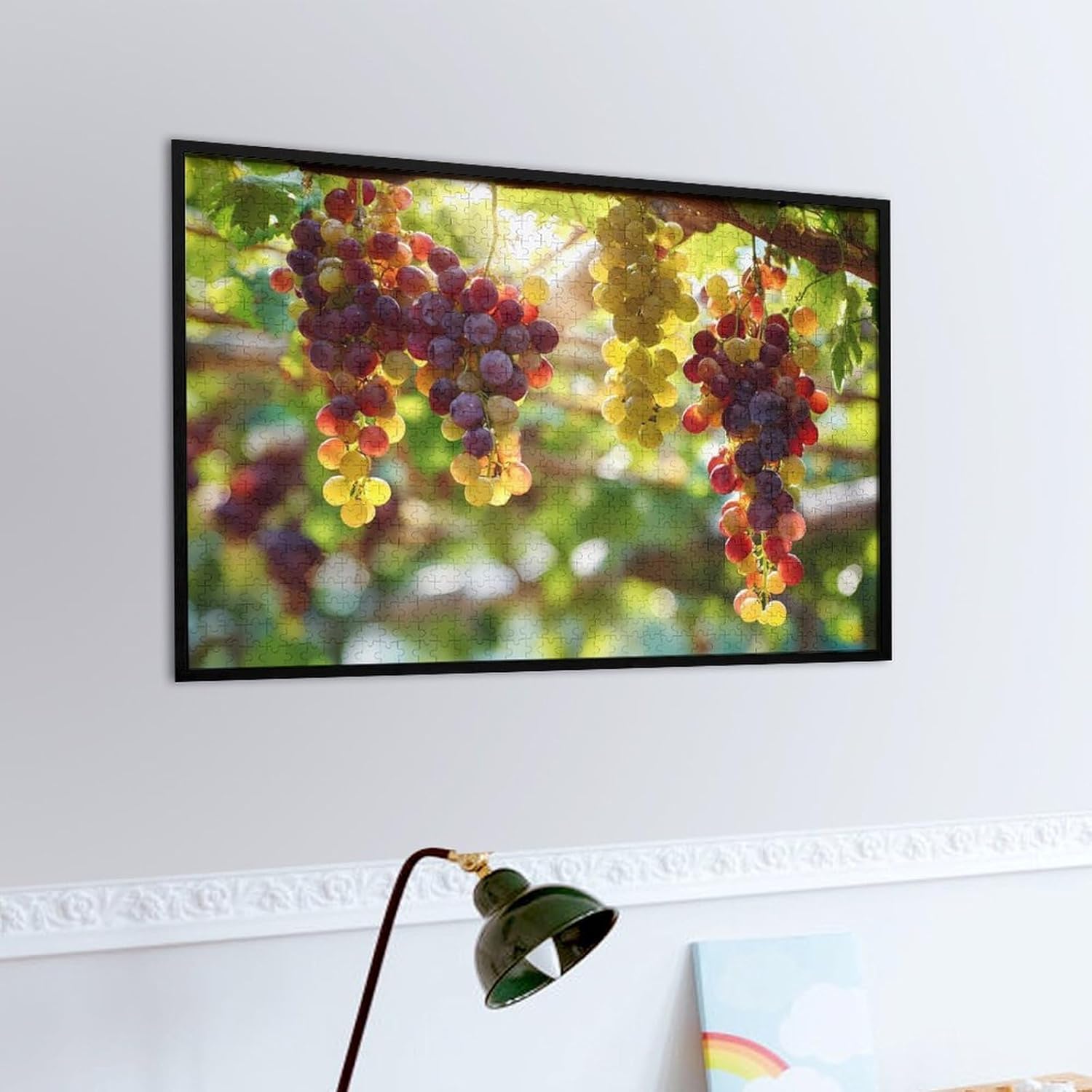 Grapes Clusters Wine Rustic Puzzles for Adults 1000 PCS Wooden Jigsaw Puzzle Wall Decor Christmas