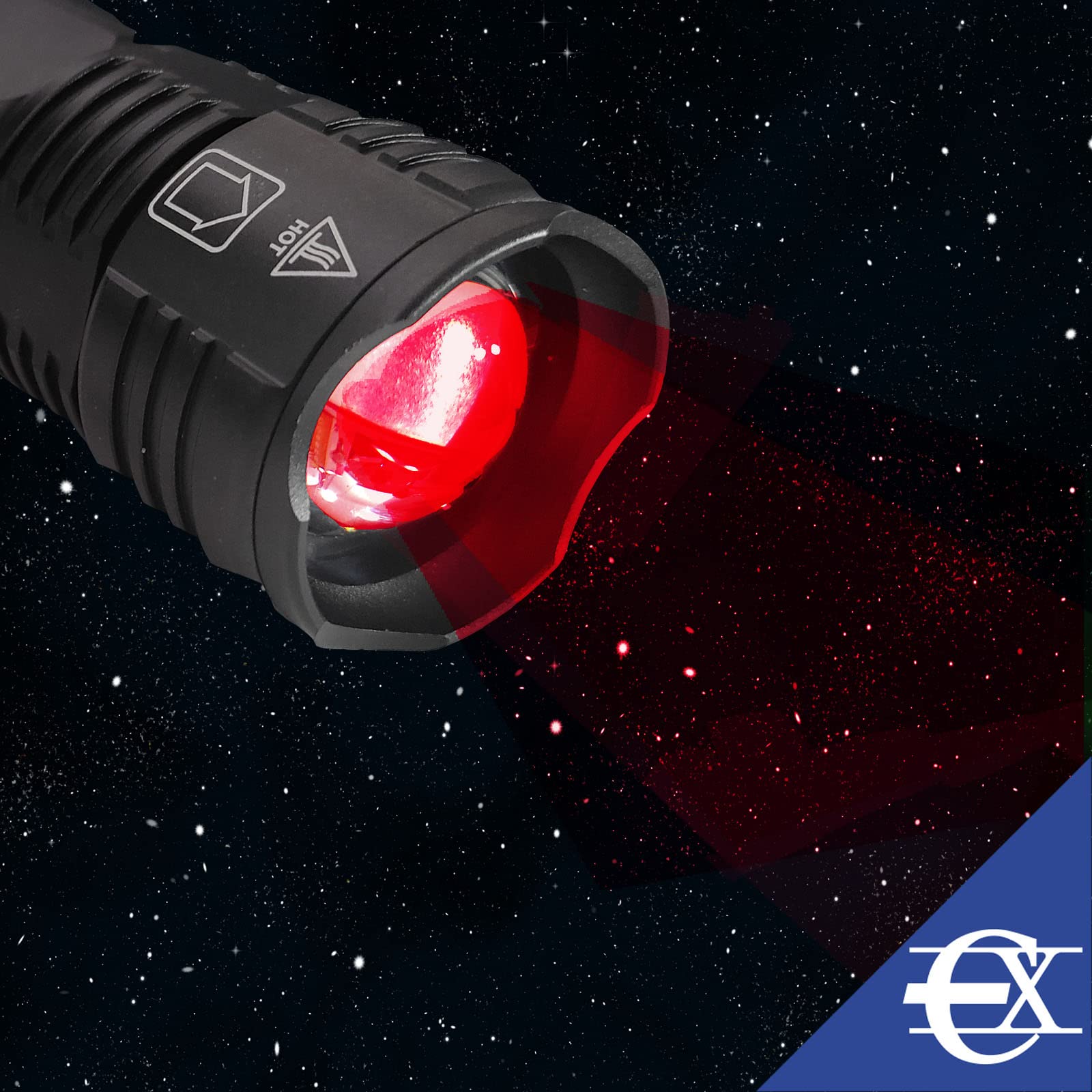 EUROXANTY Torcia con luce colorata | Torcia a LED ad alta potenza | Torcia con 4 modalità di luce | Torcia ricaricabile | Torcia tattica a LED ad alta potenza