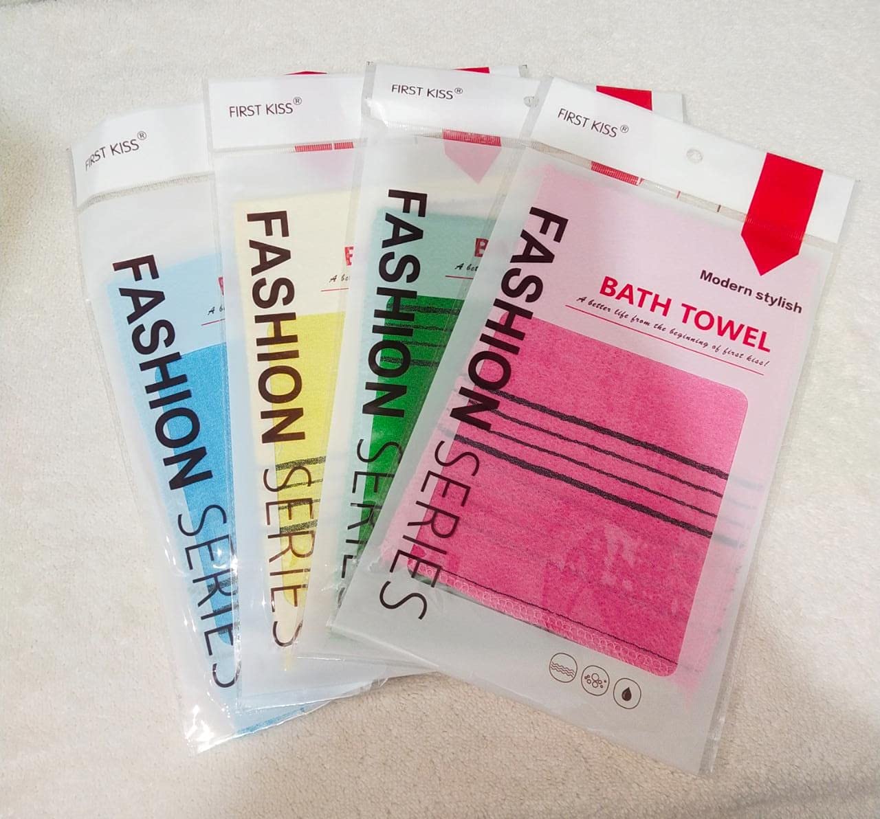 4 Pcs Korean Exfoliating Bath Washcloth Korean Style Exfoliating Mitt