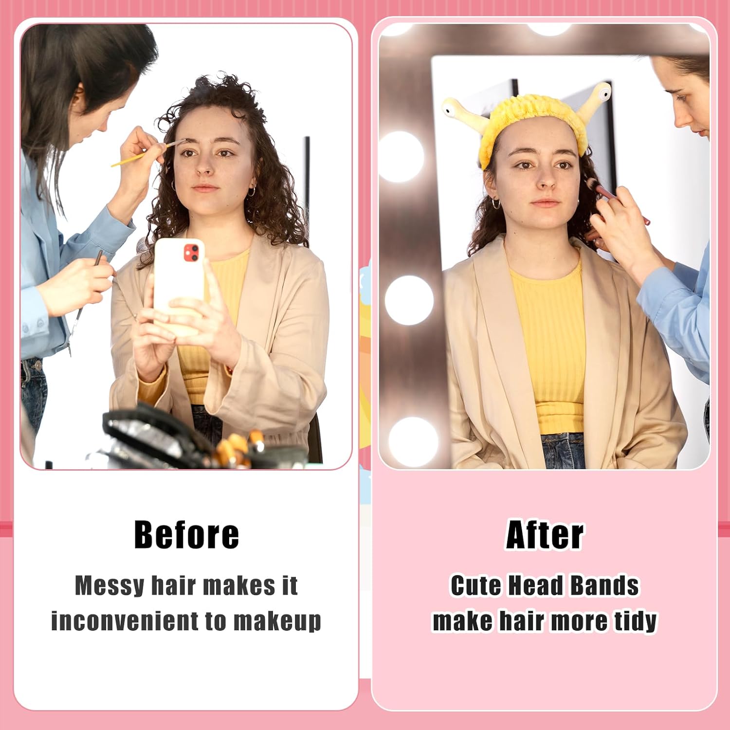 4Pcs Face Wash Headband, Facial Makeup Head Wraps Cartoon Elastic Head Band Cute Snail Shower Headband for Beauty Skincare Sports - Image 4