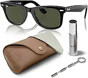 Ray-Ban RB2140 Original Wayfarer Classic Square Shape Sunglasses With Eyewear Kit Bundle - High Bridge Fit - Ideal Formal and Casual Wear Square Sunglasses