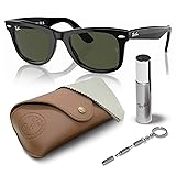 Ray-Ban RB2140 Original Wayfarer Classic Square Shape Sunglasses With Eyewear Kit Bundle - High...